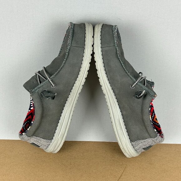 Hey Dude Wally Recycled Leather Quarry Casual Shoes Womens 9 Mens 7 Gray Slip On - Picture 6 of 10